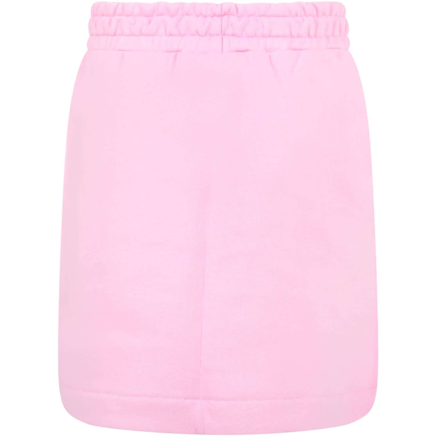 Shop Msgm Pink Skirt For Girl With Red Logo