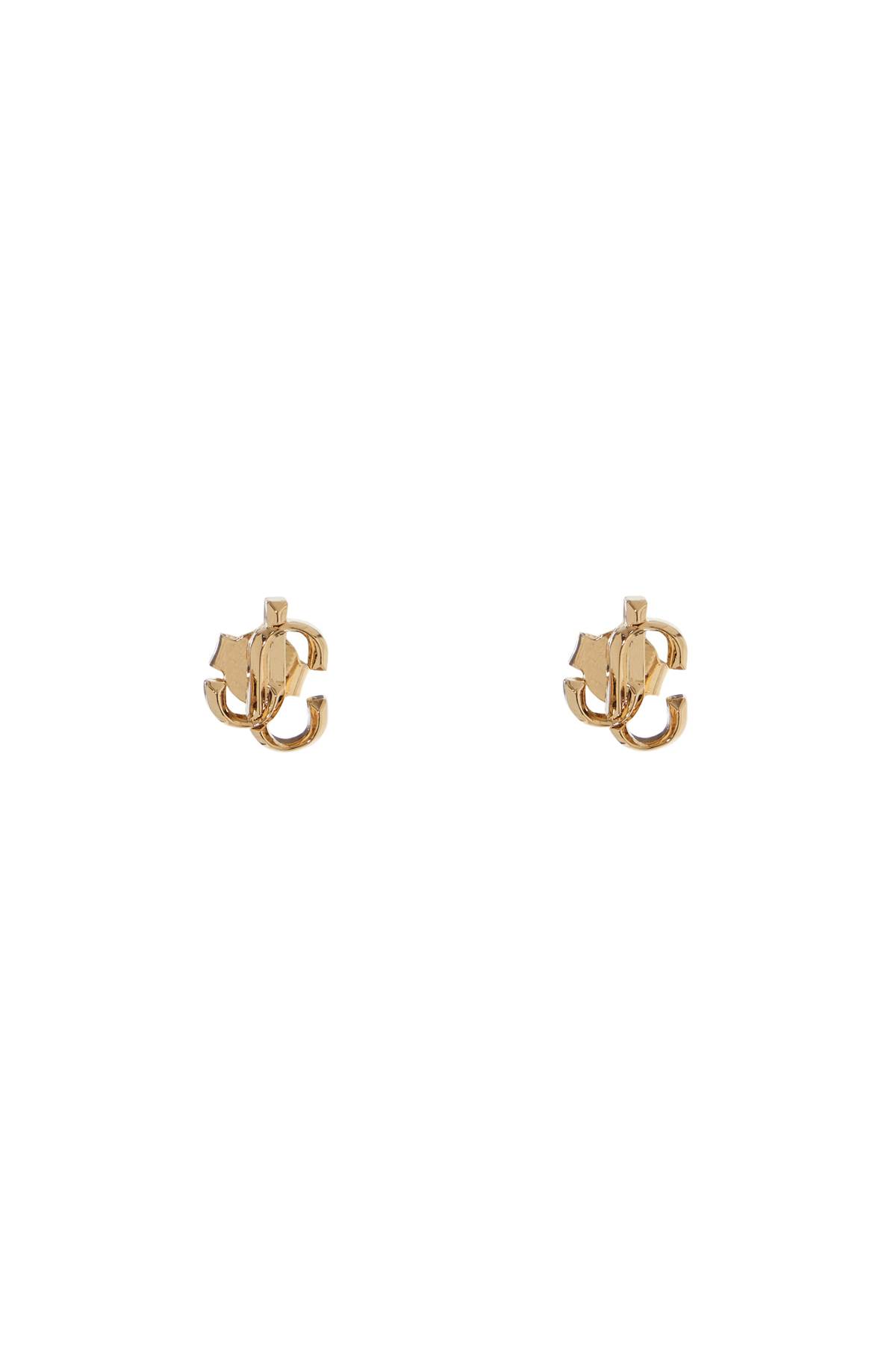 Jimmy Choo Womens Jc Logo-embellished Gold-toned Brass Stud Earrings In Gold