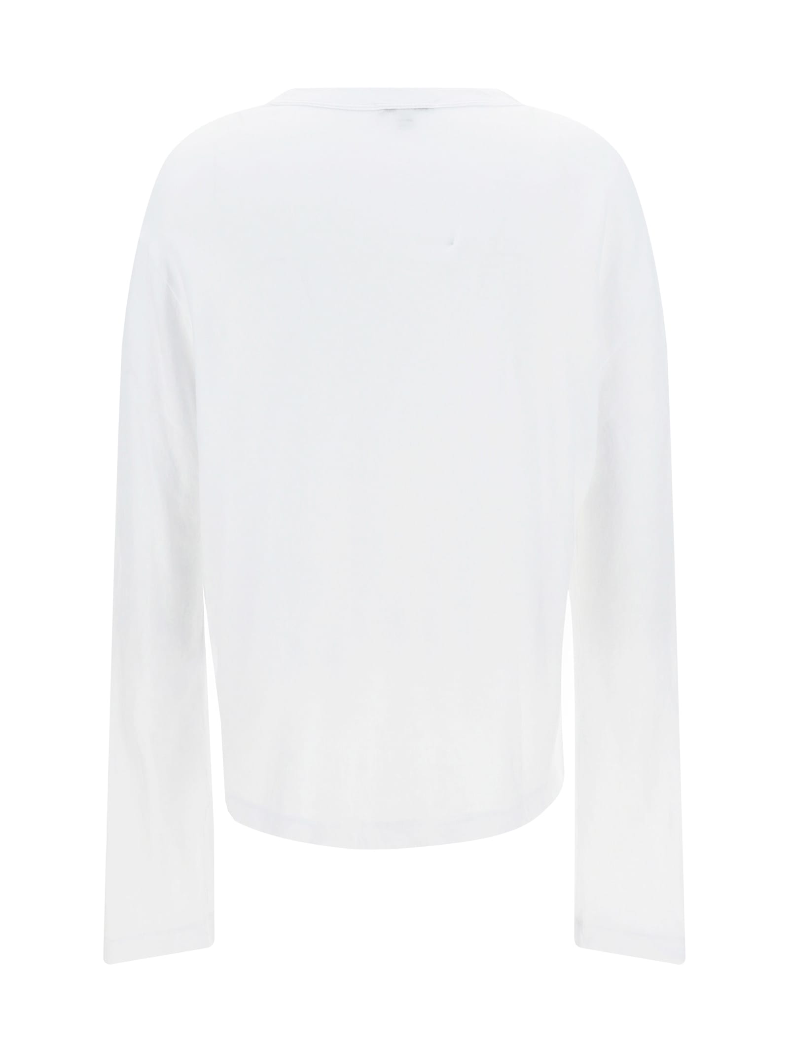 James Perse Crepe Jersey Oversized Long Sleeve Crew In White