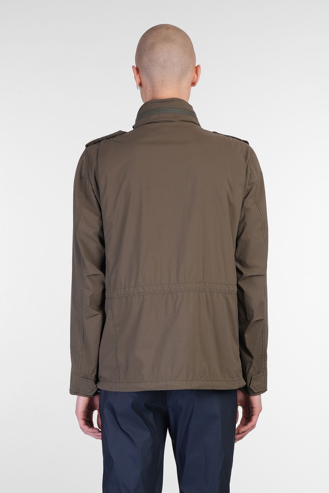 Shop Aspesi Casual Jacket In Green Cotton