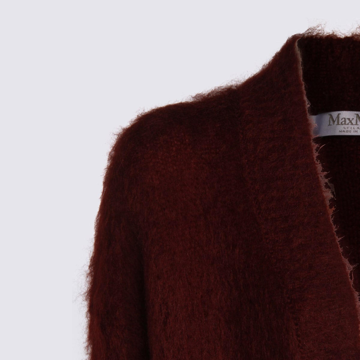 Max Mara Grape Mohair Blend Affetto1234 Cardigan In Burgundy