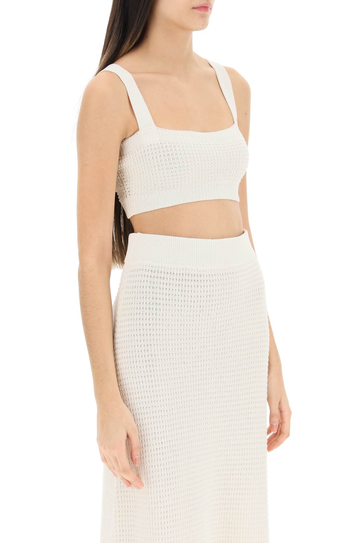 Shop Loulou Studio Senna Knitted Bandeau Top In Ivory (white)