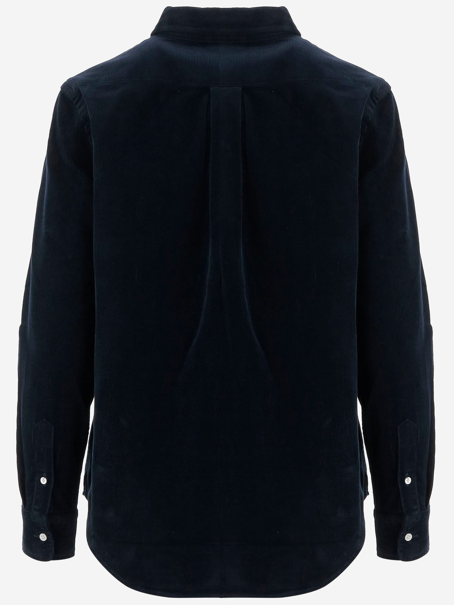 Polo Ralph Lauren Cotton Velvet Logo Shirt In Black