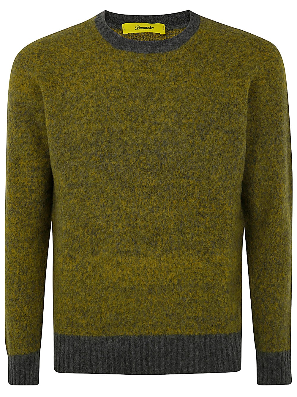 Shop Drumohr Long Sleeve Crew Neck Sweater In Yellow