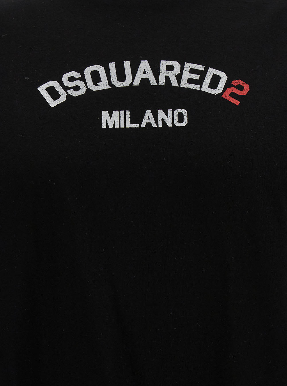 Shop Dsquared2 Black Relaxed T-shirt With Logo Lettering Embroidery In Cotton Man