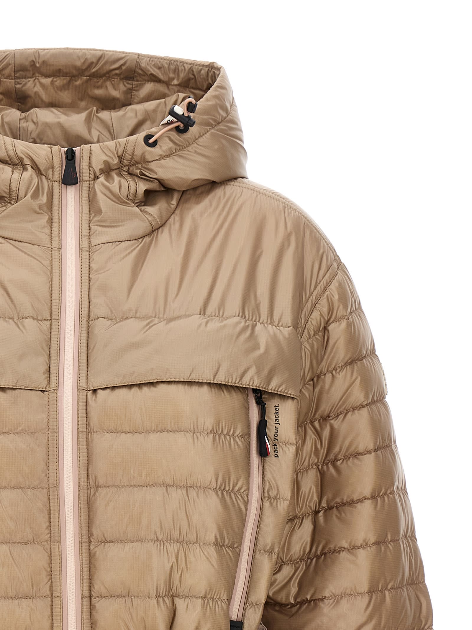 Shop Moncler Eibing Down Jacket In Beige