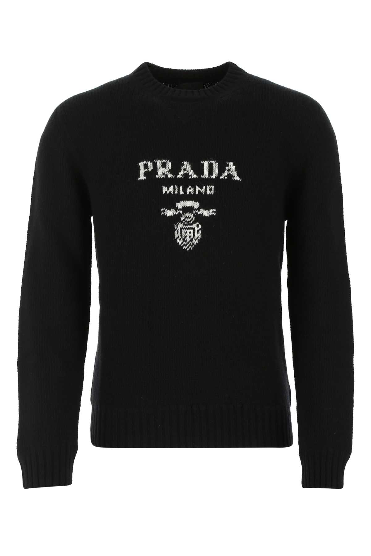 Shop Prada Black Wool Blend Sweater In F0002