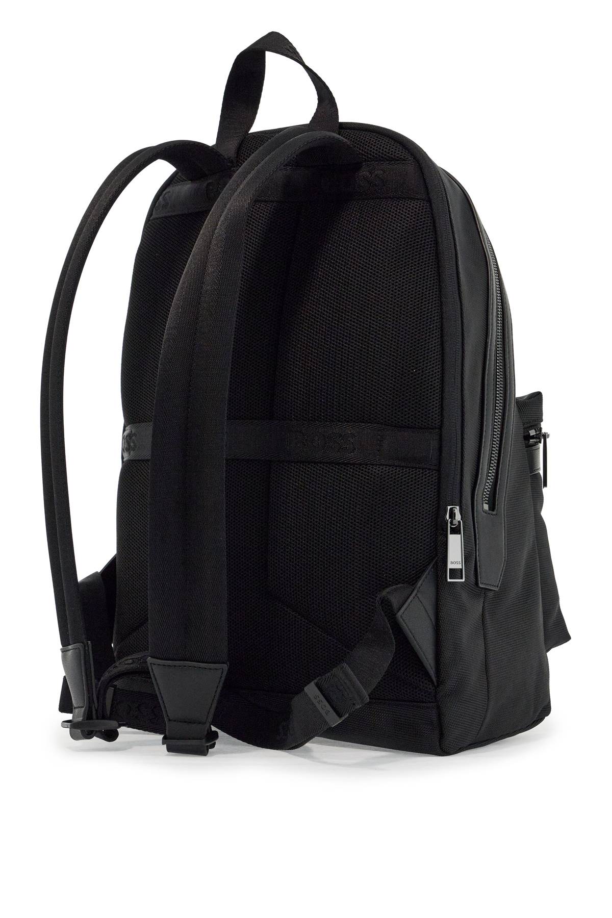 Hugo Boss Recycled Fabric Backpack In Black