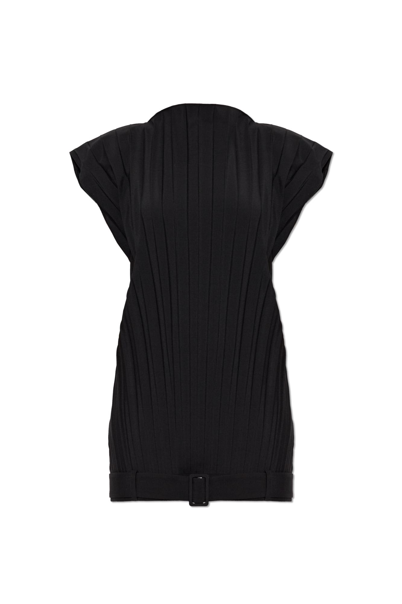 Mm6 Maison Margiela Pleated Dress In Black