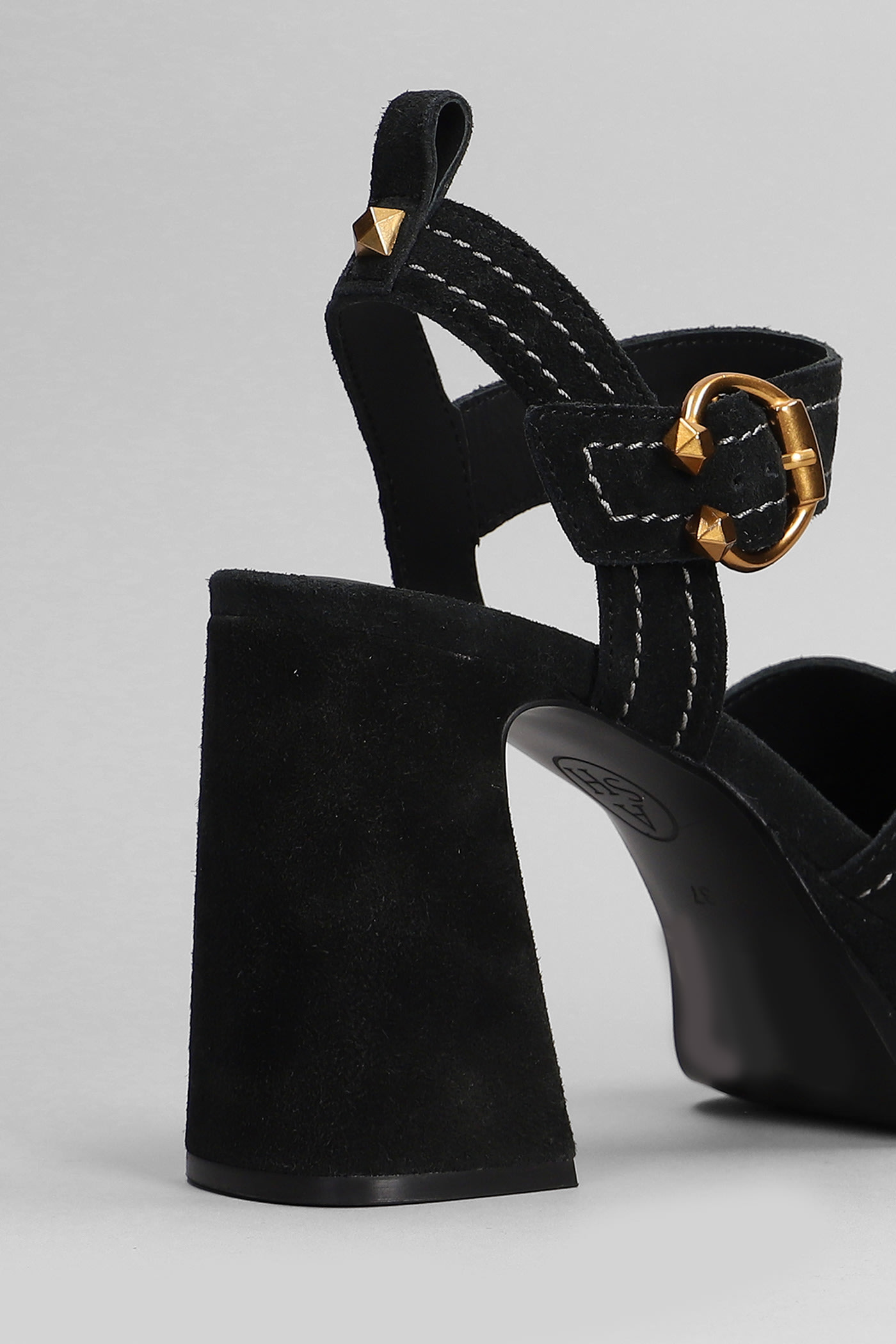 Shop Ash Melany Sandals In Black Suede