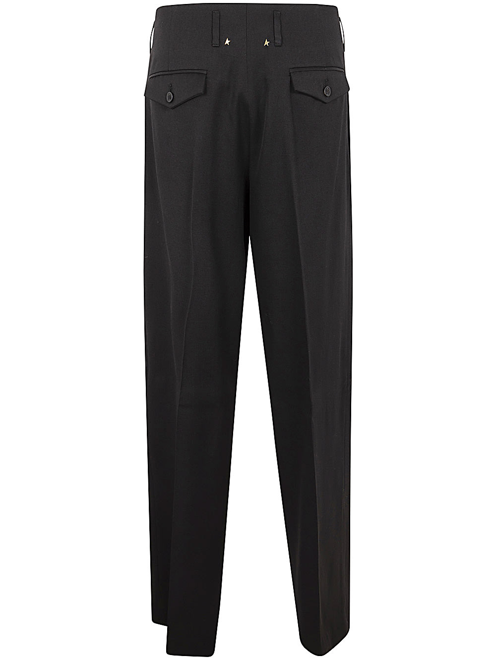 Shop Golden Goose Pant Wide Leg In Light Dry Wool Gabardine In Black