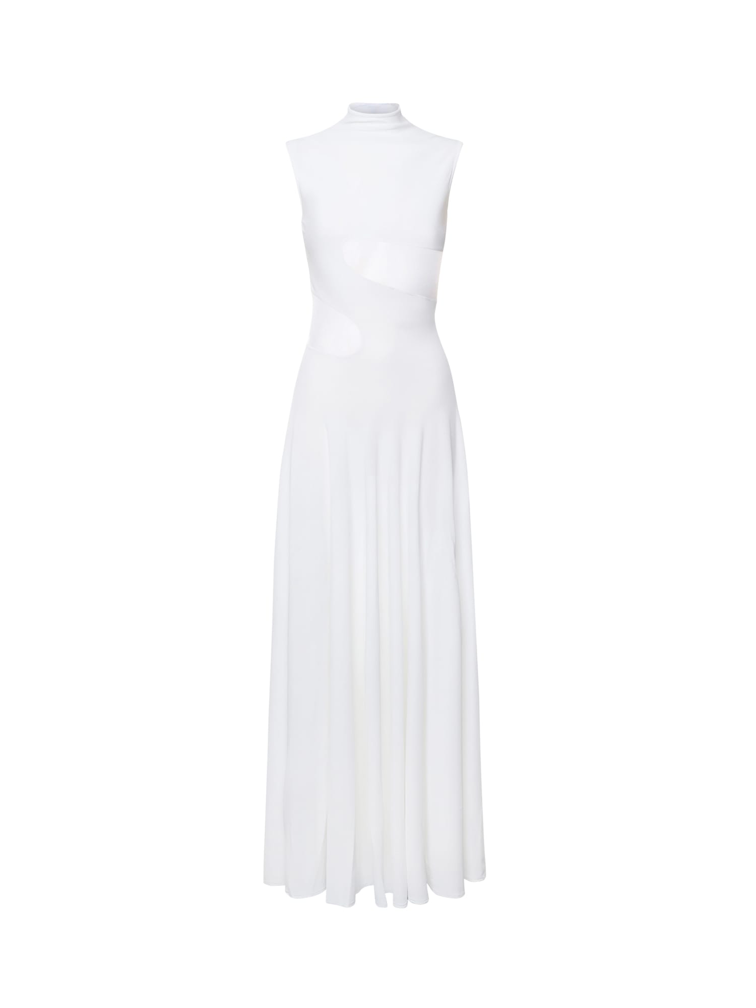 Alaïa Silk Knit Dress With Cut-out In White