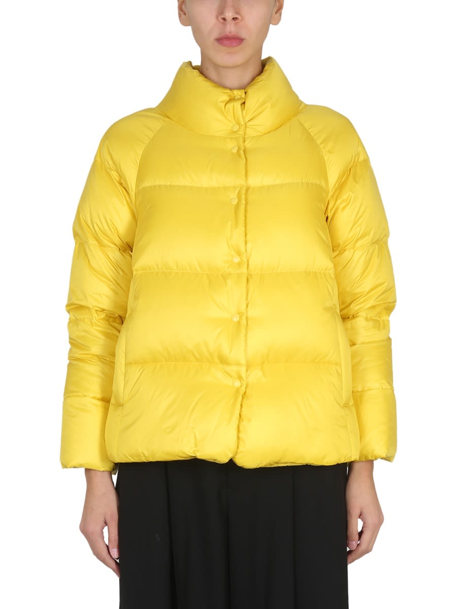 Shop Aspesi Turtleneck Down Jacket In Yellow