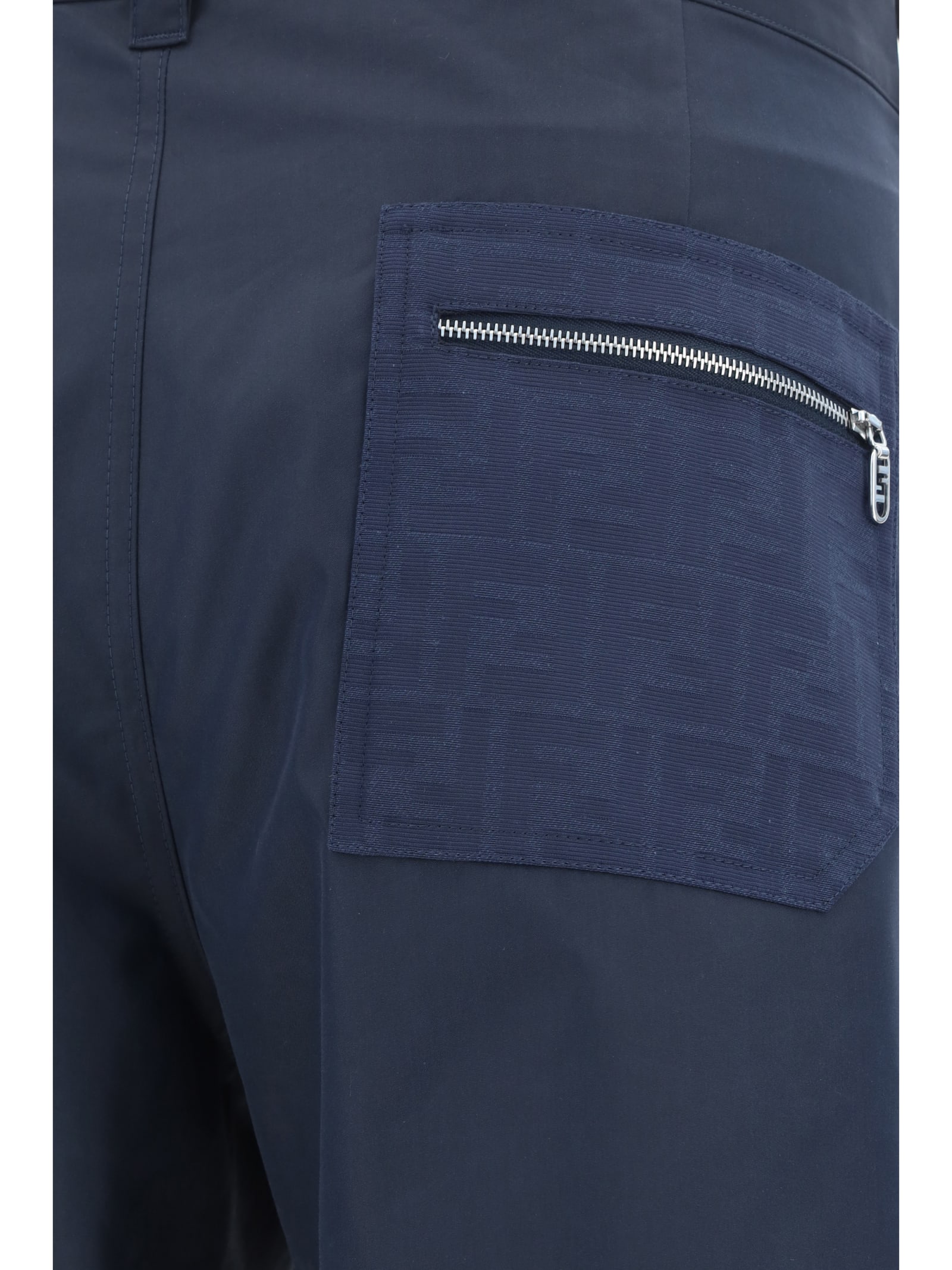 Shop Fendi Pants In Blu Notte