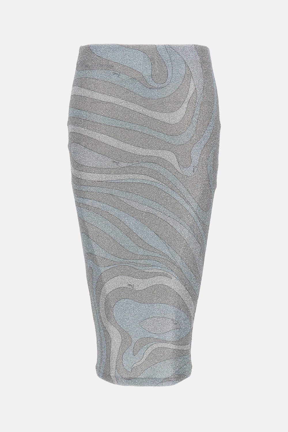 Pucci Flame Jersey Skirt With Print And Logo In Gray