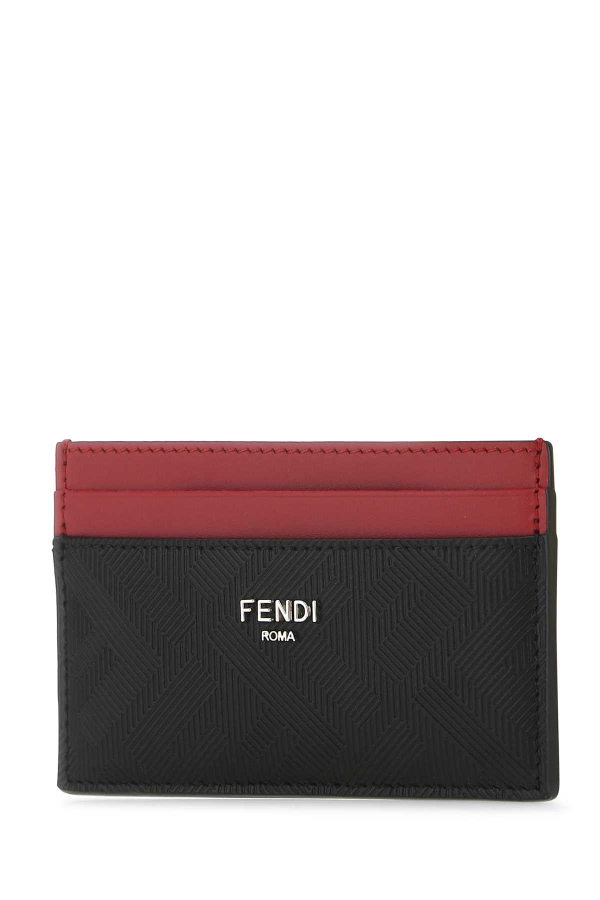 FENDI TWO-TONE LEATHER CARD HOLDER 