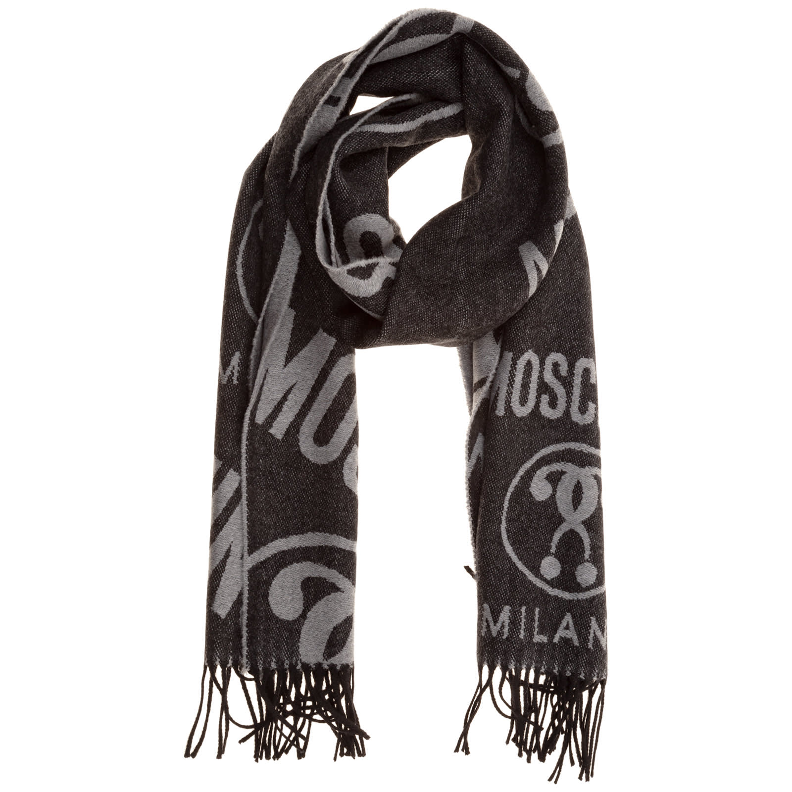 MOSCHINO DOUBLE QUESTION MARK WOOL SCARF,M541450152004