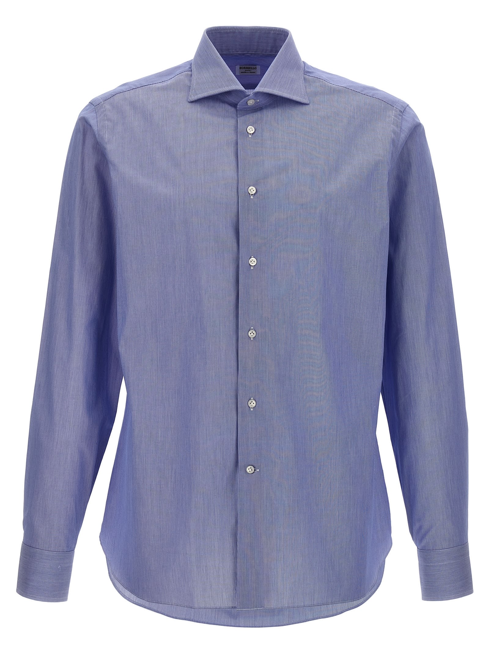 Borriello Napoli Falso Unito Cotton Shirt In Light Blue