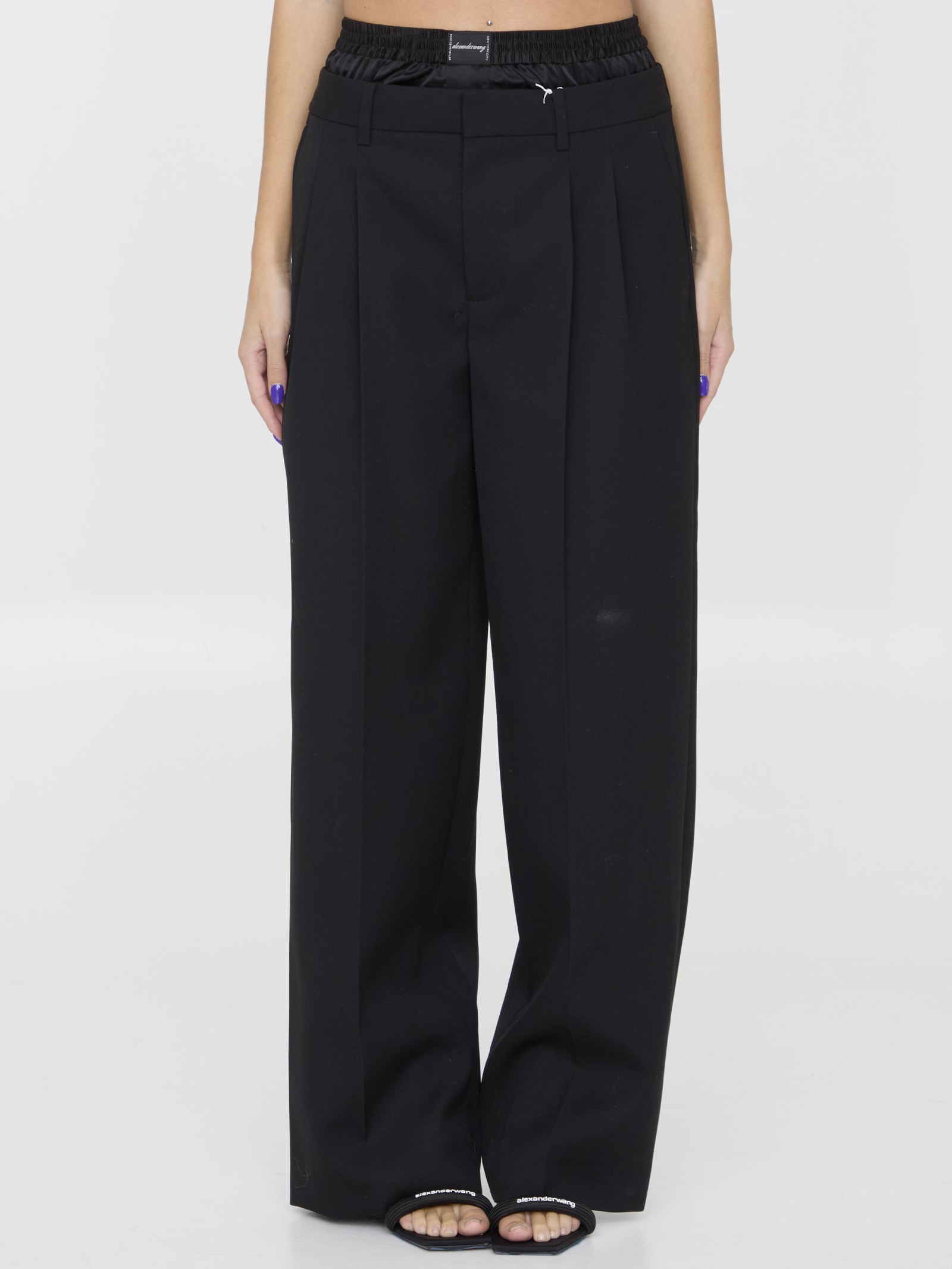 Shop Alexander Wang Tailored Pants With Brief In Black