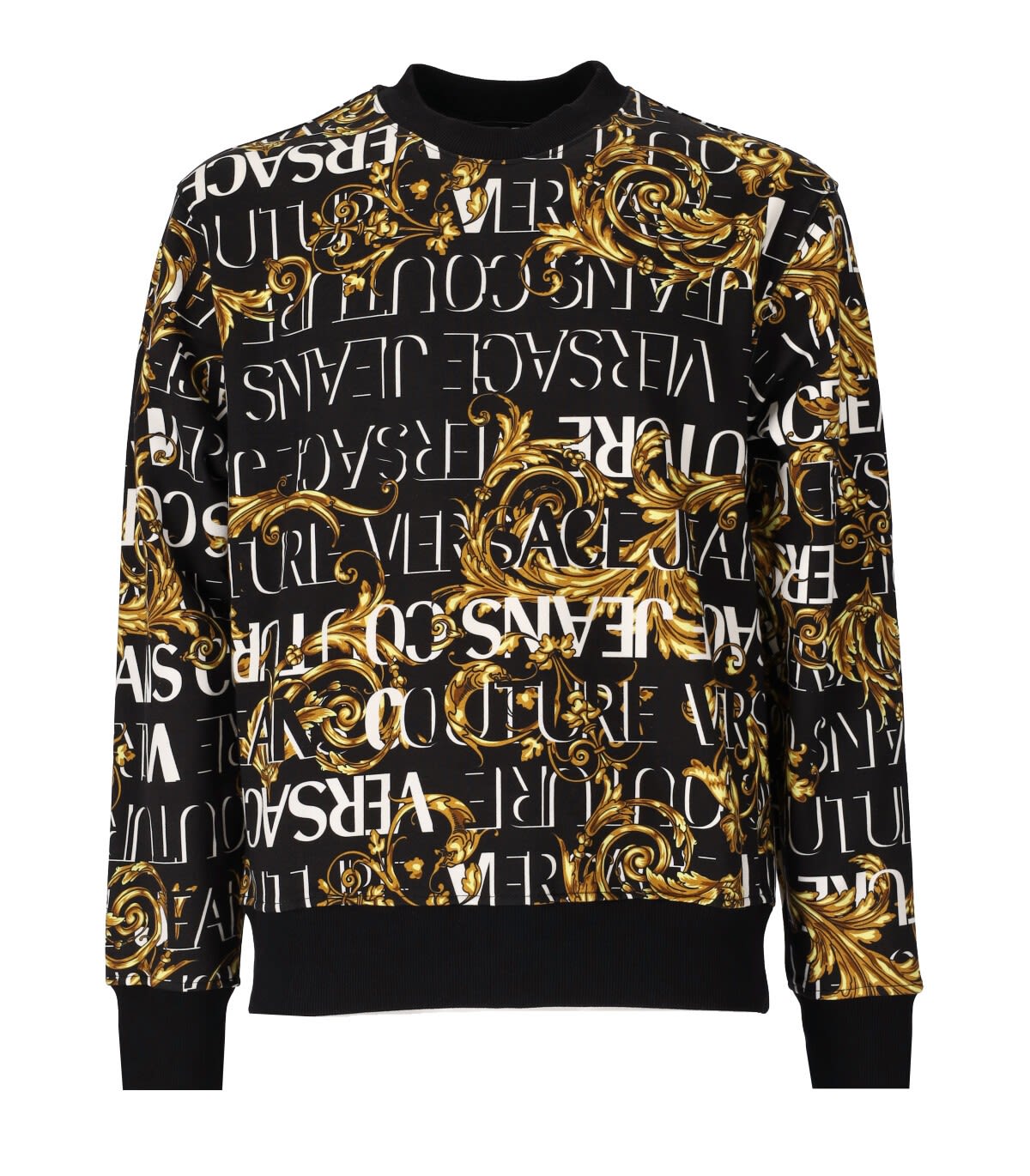 Versace Jeans Couture Logo Baroque Black Gold Sweatshirt