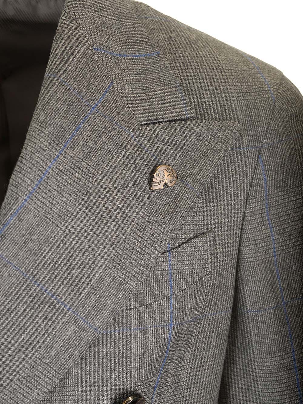 Shop Gabriele Pasini Double Breasted Prince Of Wales Suit In Grey