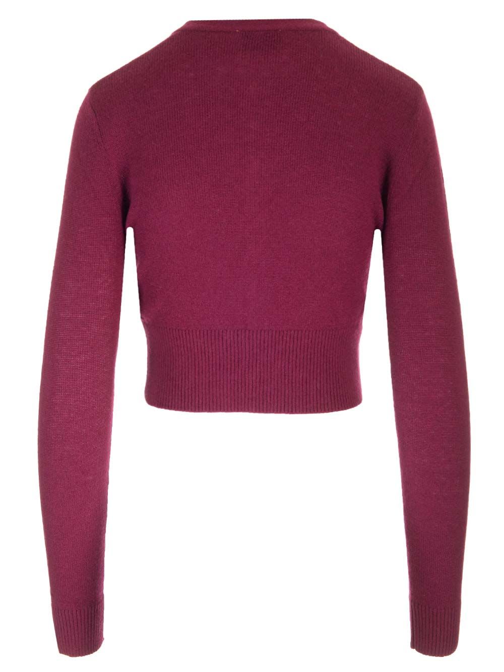 Shop Forte Forte Short Cardigan In Bordeaux