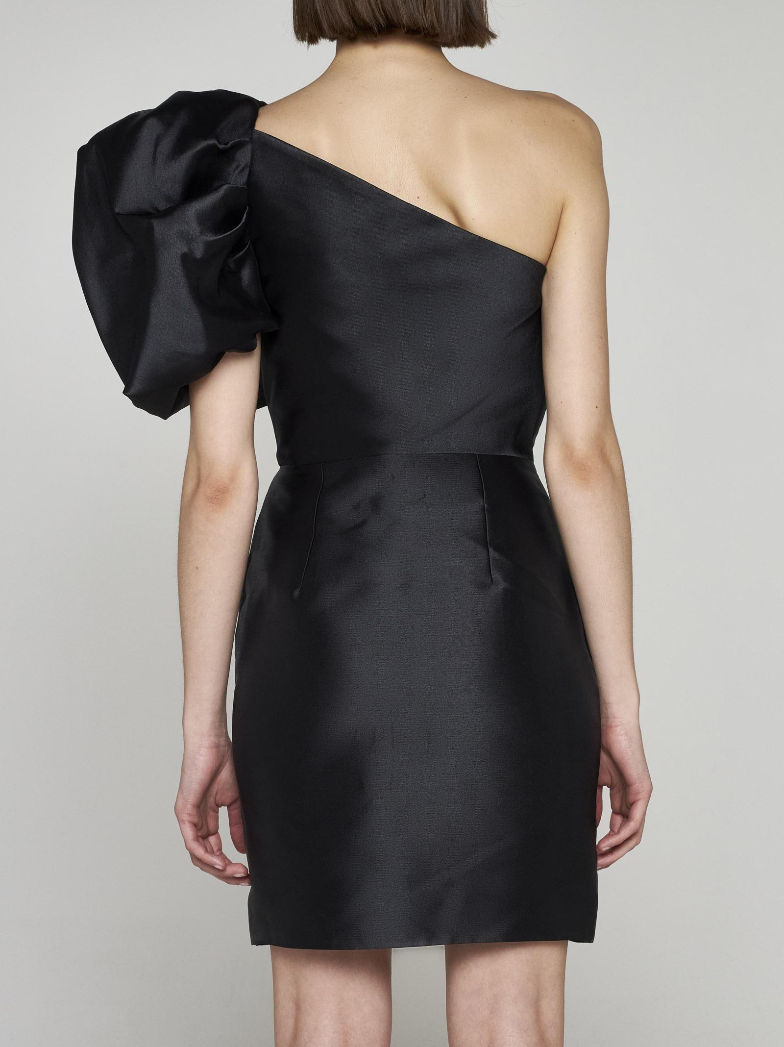 Shop Solace London Alana One-shoulder Mini Dress In Black