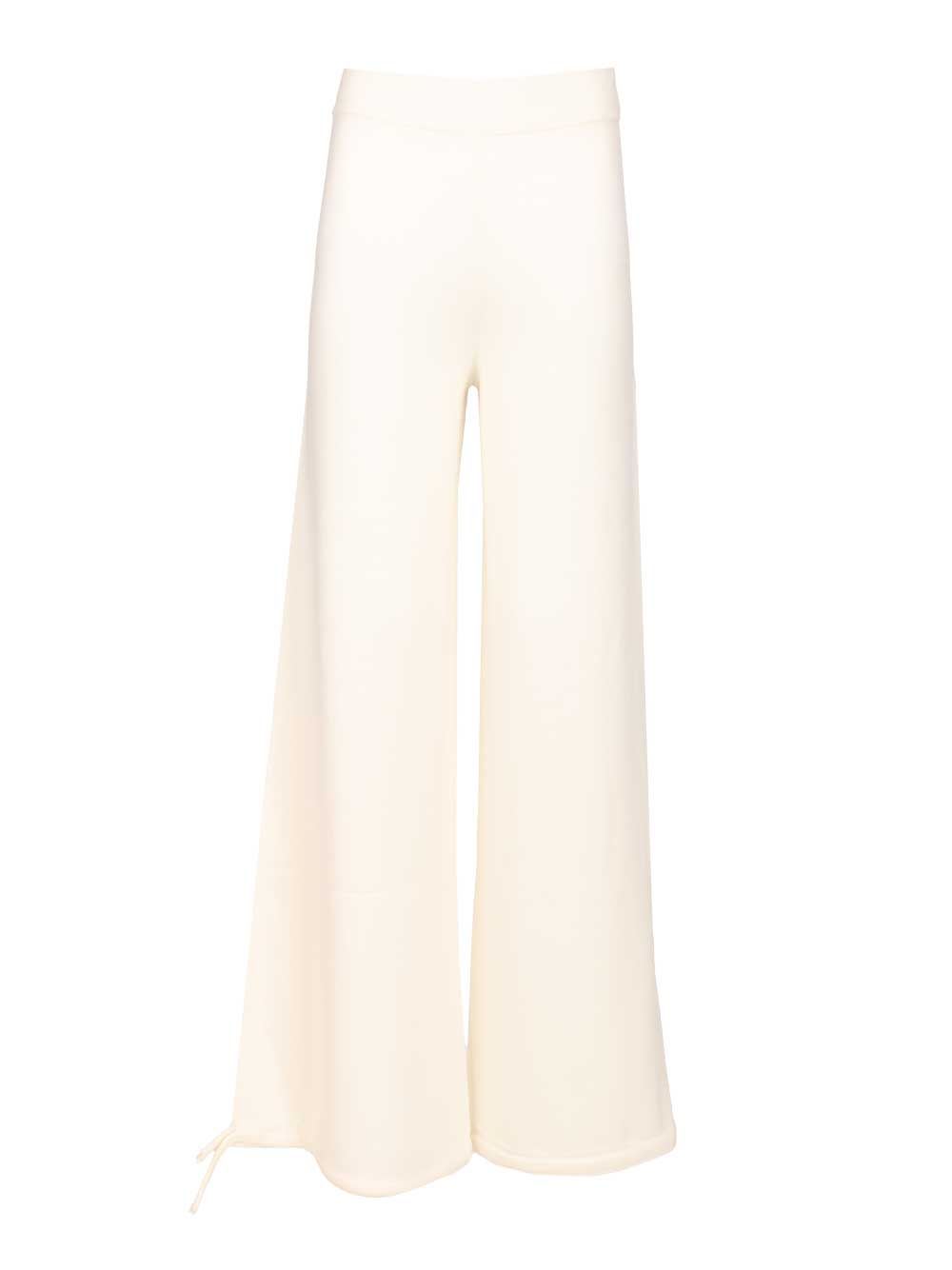 Max Mara Wool Yarn Trousers In White