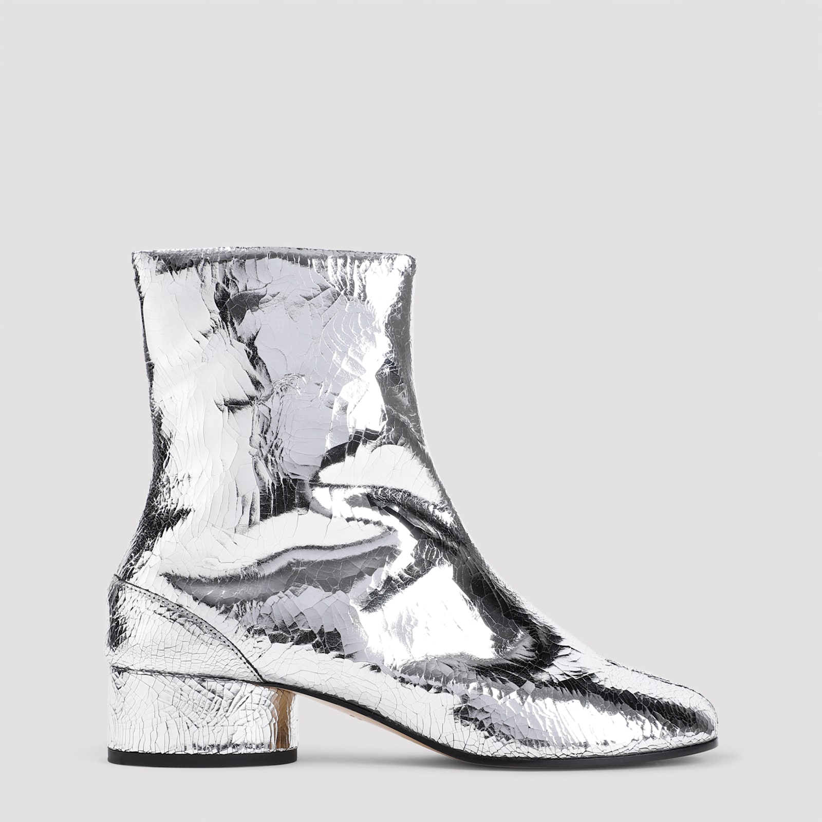 Shop Maison Margiela Tabi H30 Ankle Boots In Silver