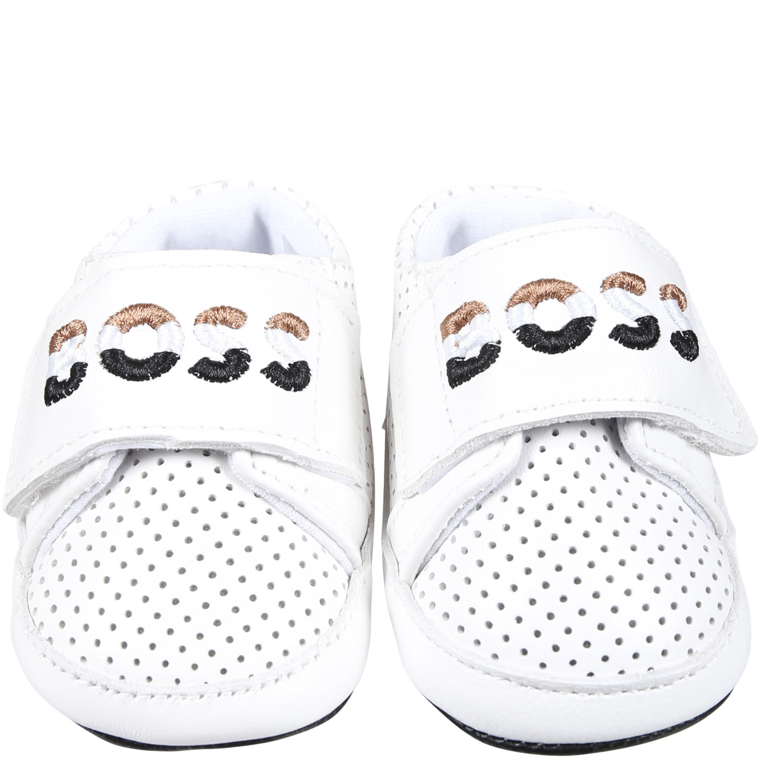 Shop Hugo Boss White Sneakers For Baby Boy With Logo