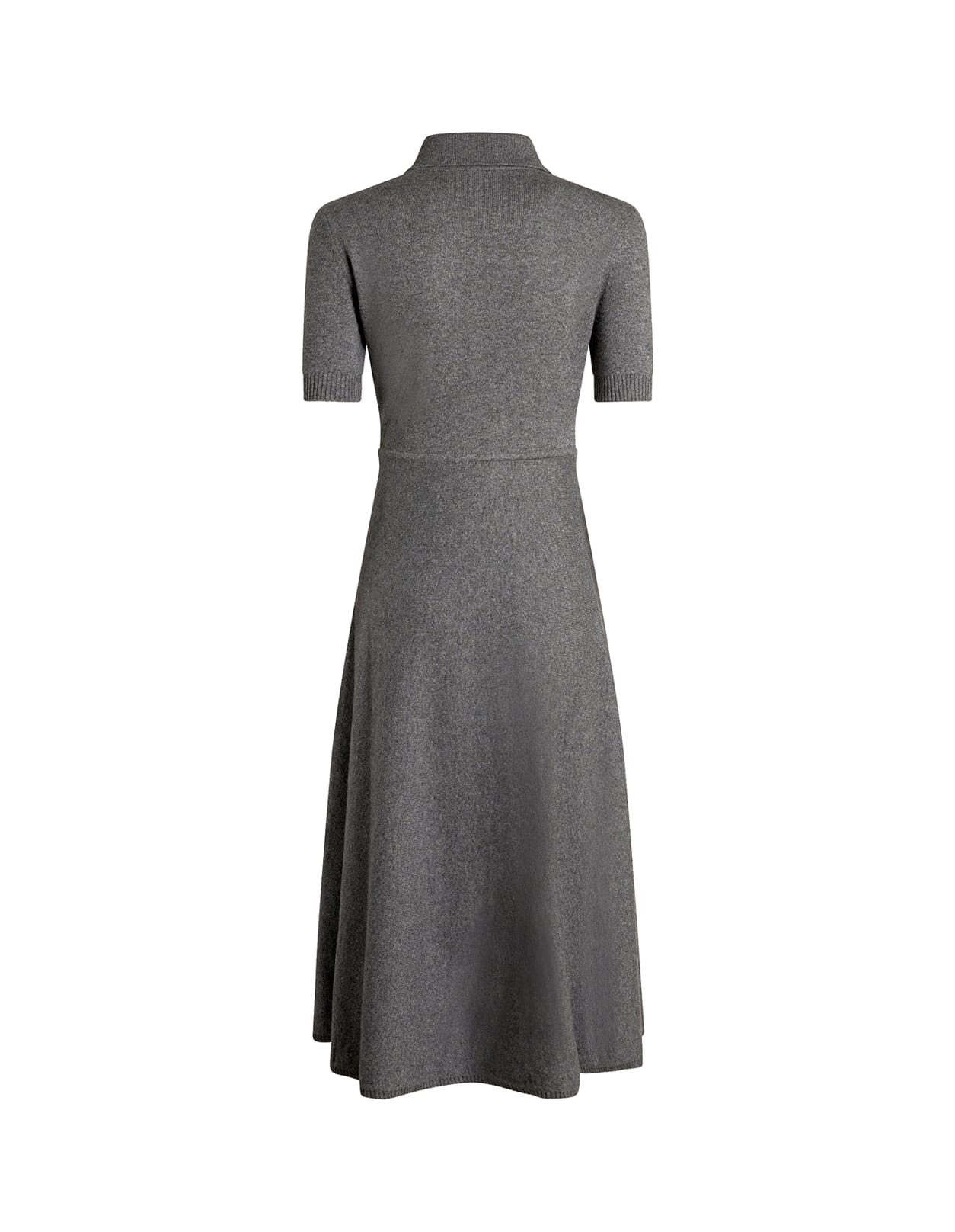 Shop Etro Dark Green Polo Dress In Knit And Silk