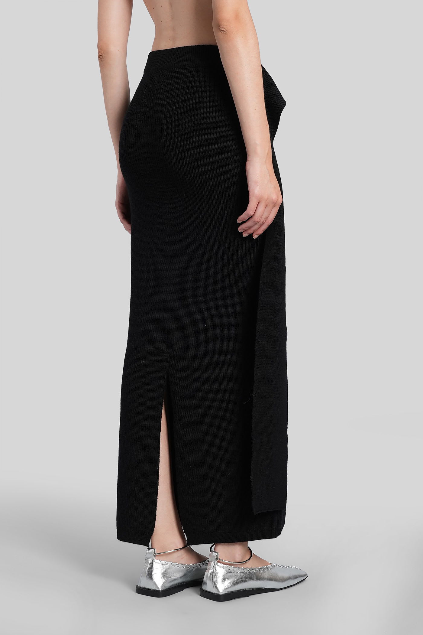Entire Studios Tier Skirt Skirt In Black Wool In Black
