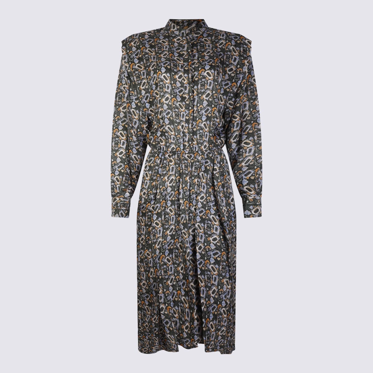 Shop Isabel Marant Multicolour Viscose And Silk Blend Floral Dress In Black