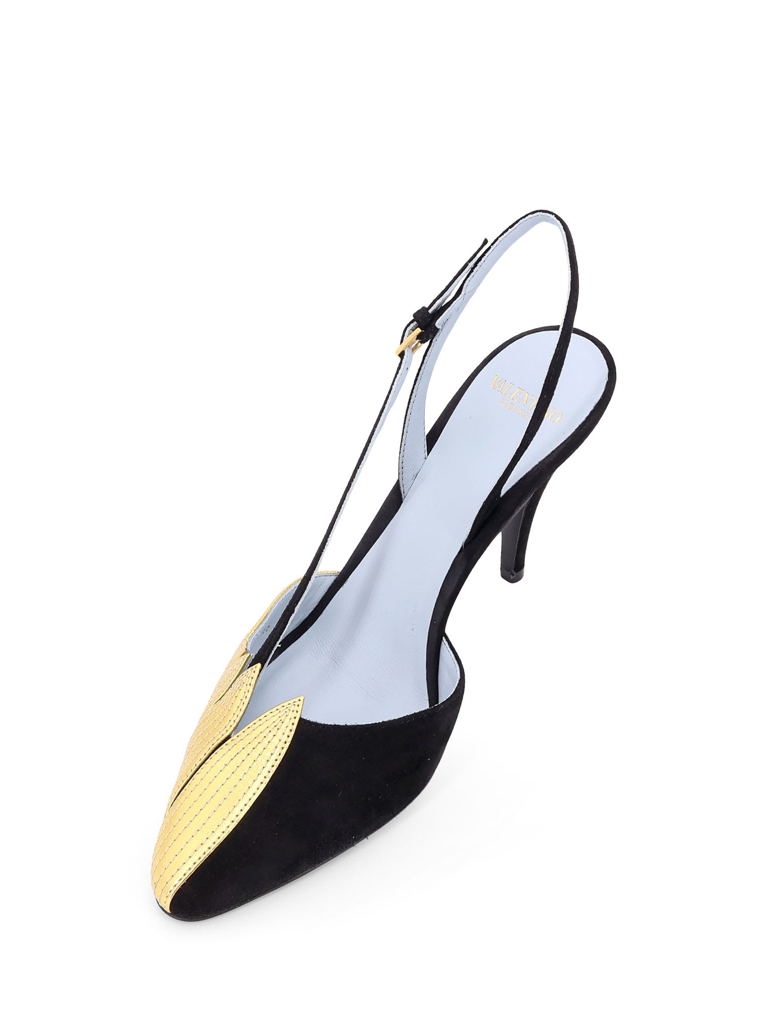 Shop Valentino Garavani Foliefoliage Suede Décolleté Slingback