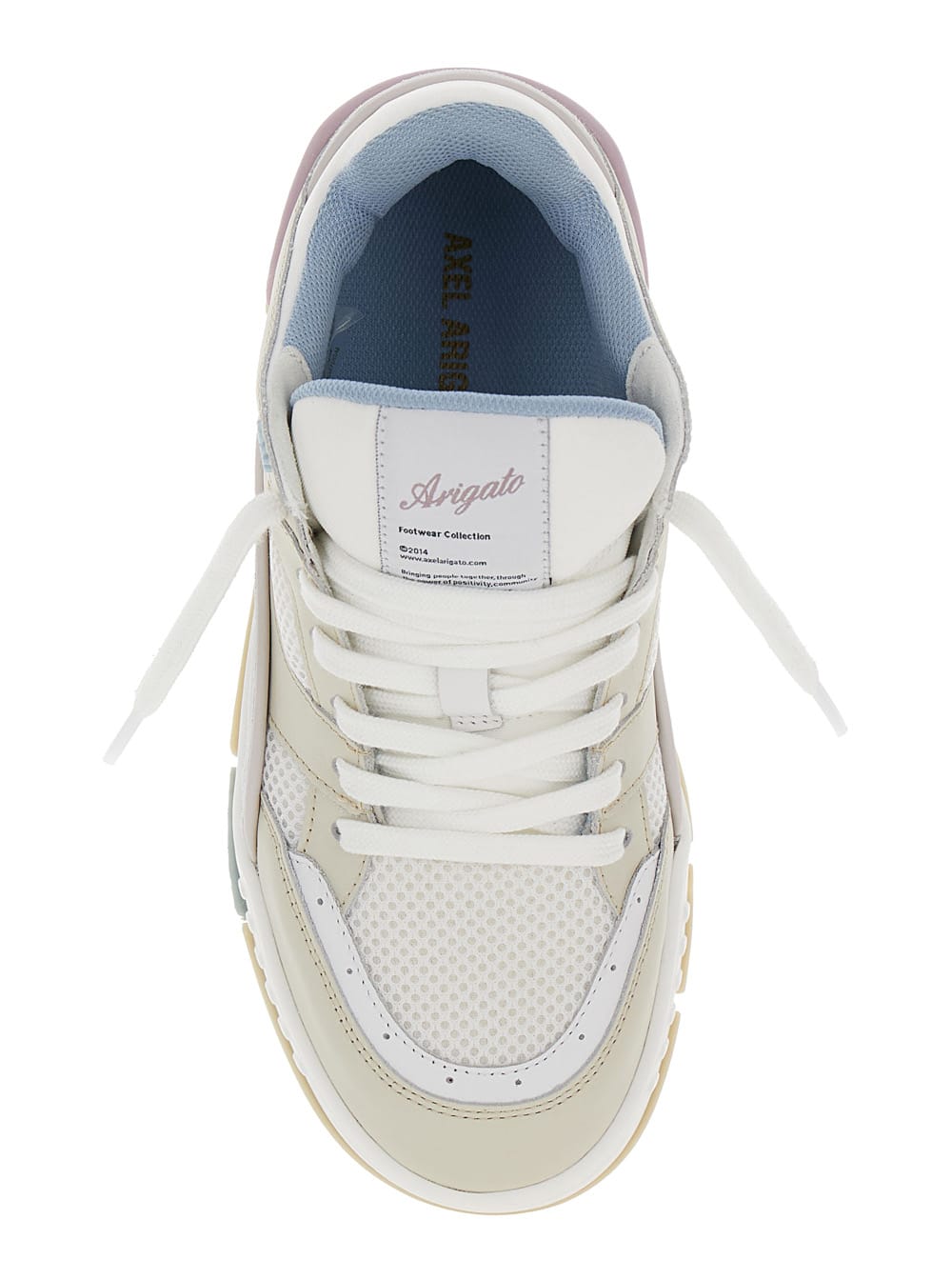 Shop Axel Arigato Area Lo White And Multicolor Sneakers With Logo Detail In Leather Blend Woman In Neutrals