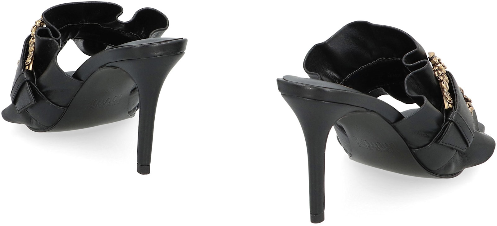 Versace Jeans Couture Open Sandals In Black