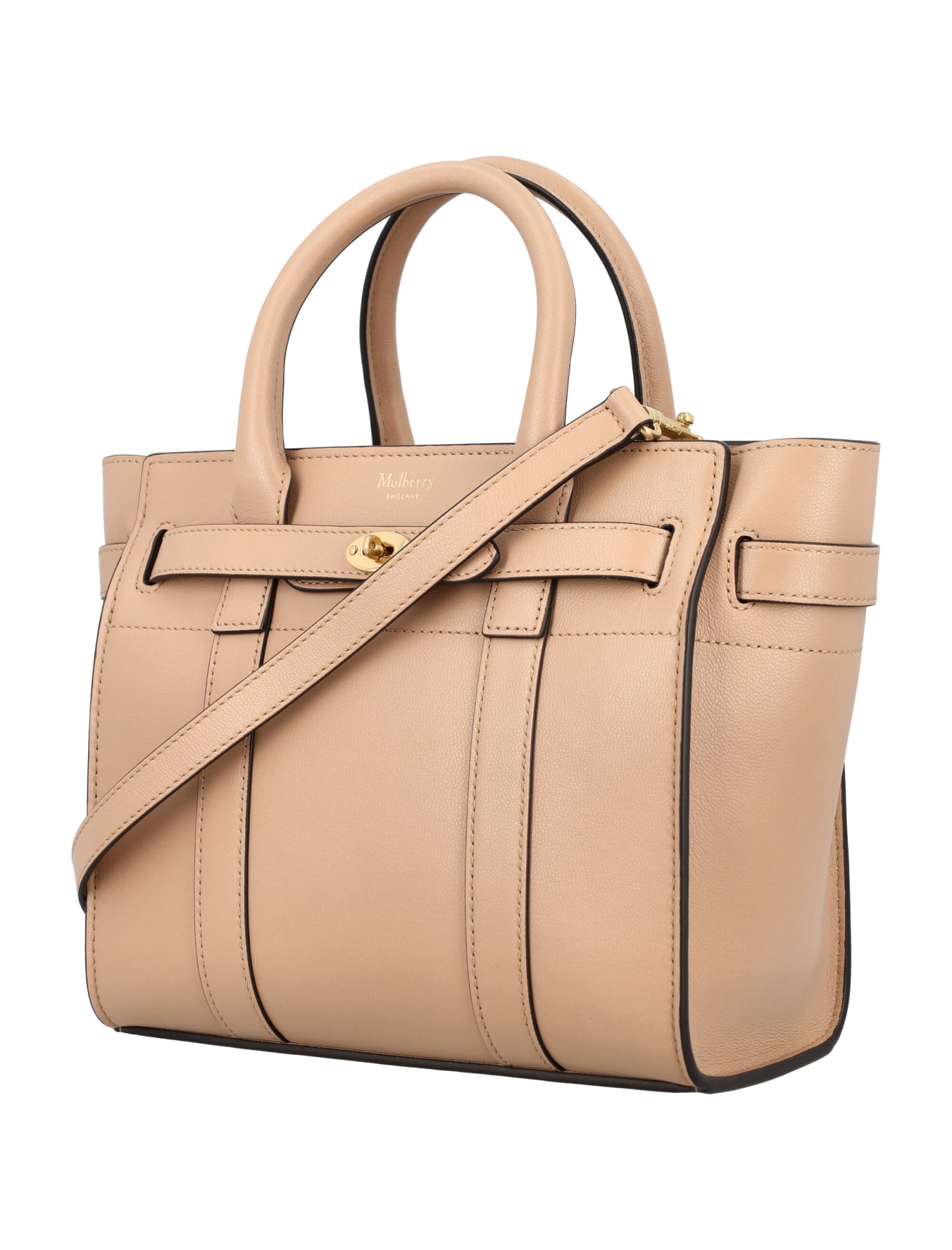 Shop Mulberry Mini Zipped Bayswater Bag In Maple