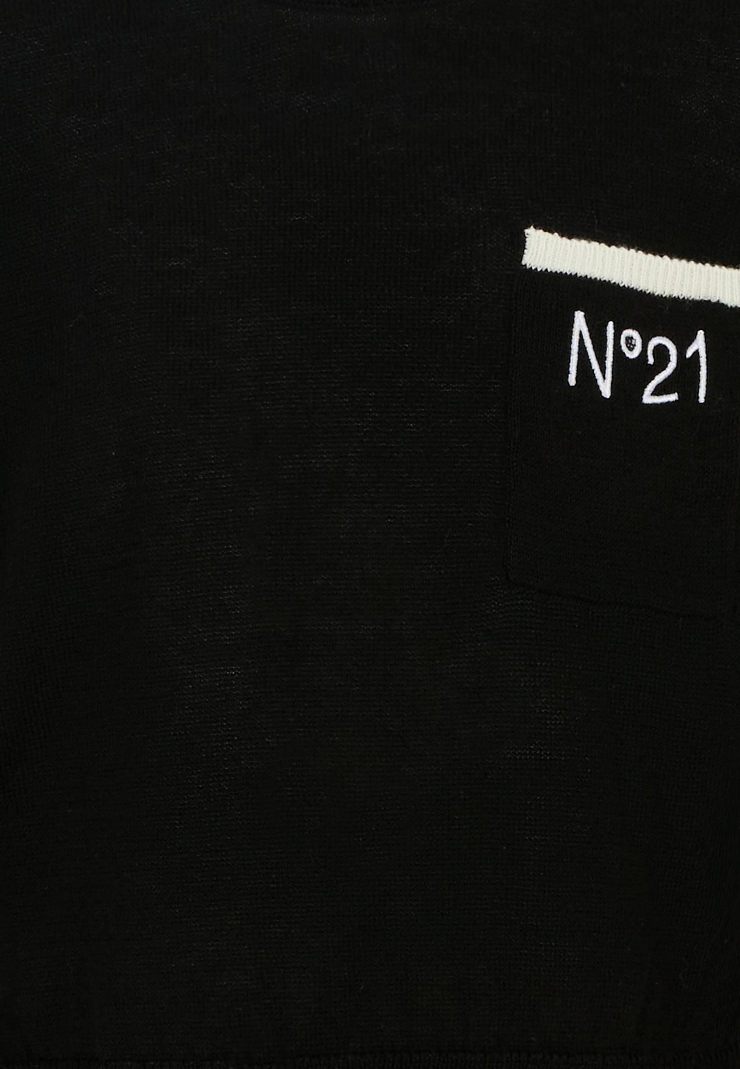 N°21 Black Sweater For Girl With Logo In Black