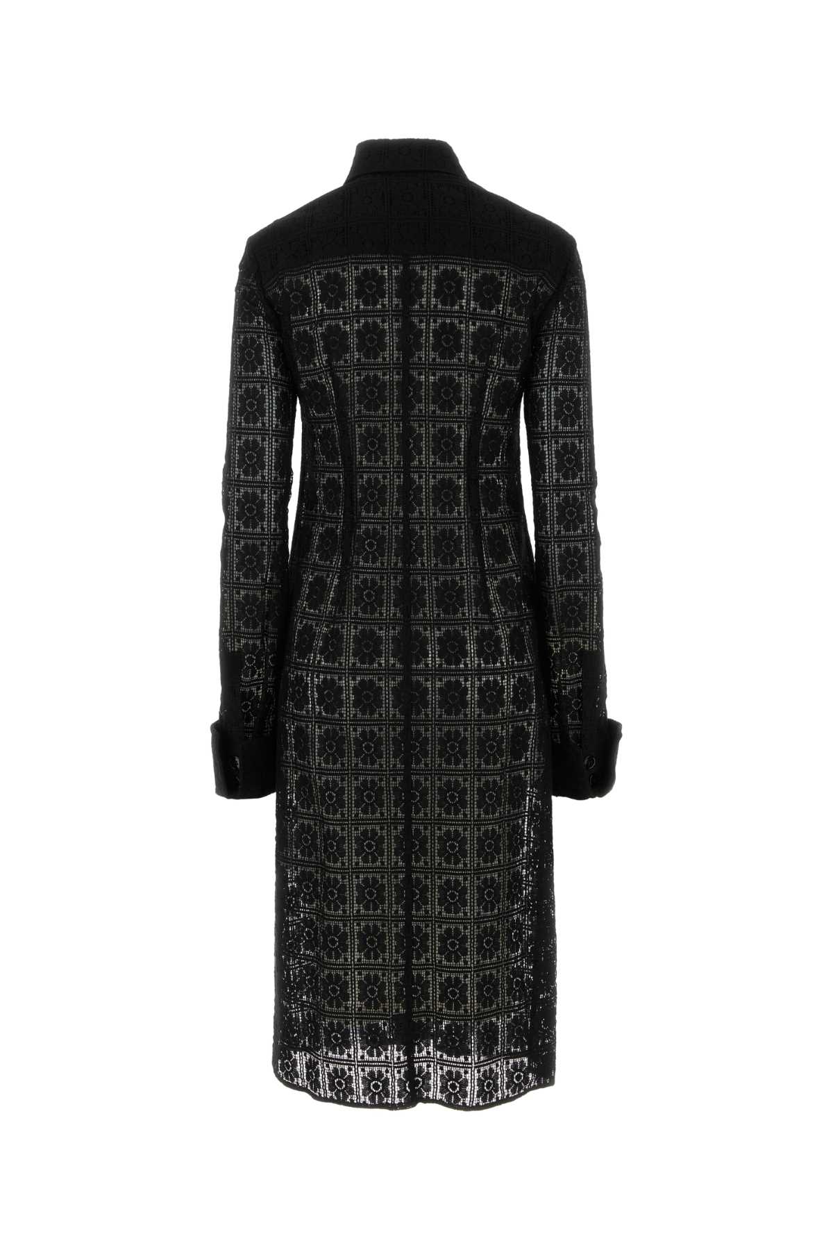 Shop Sportmax Black Lace Recente Shirt Dress In 004