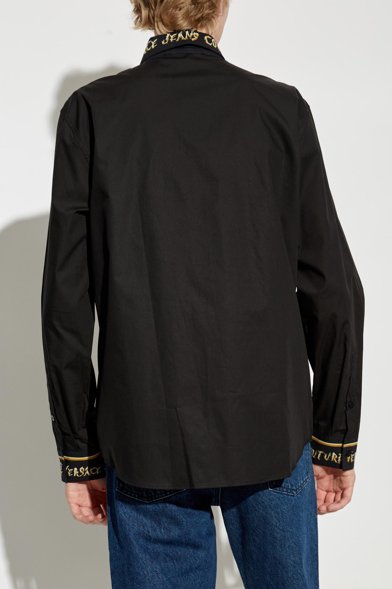 Shop Versace Jeans Couture Shirt With Logo In Black