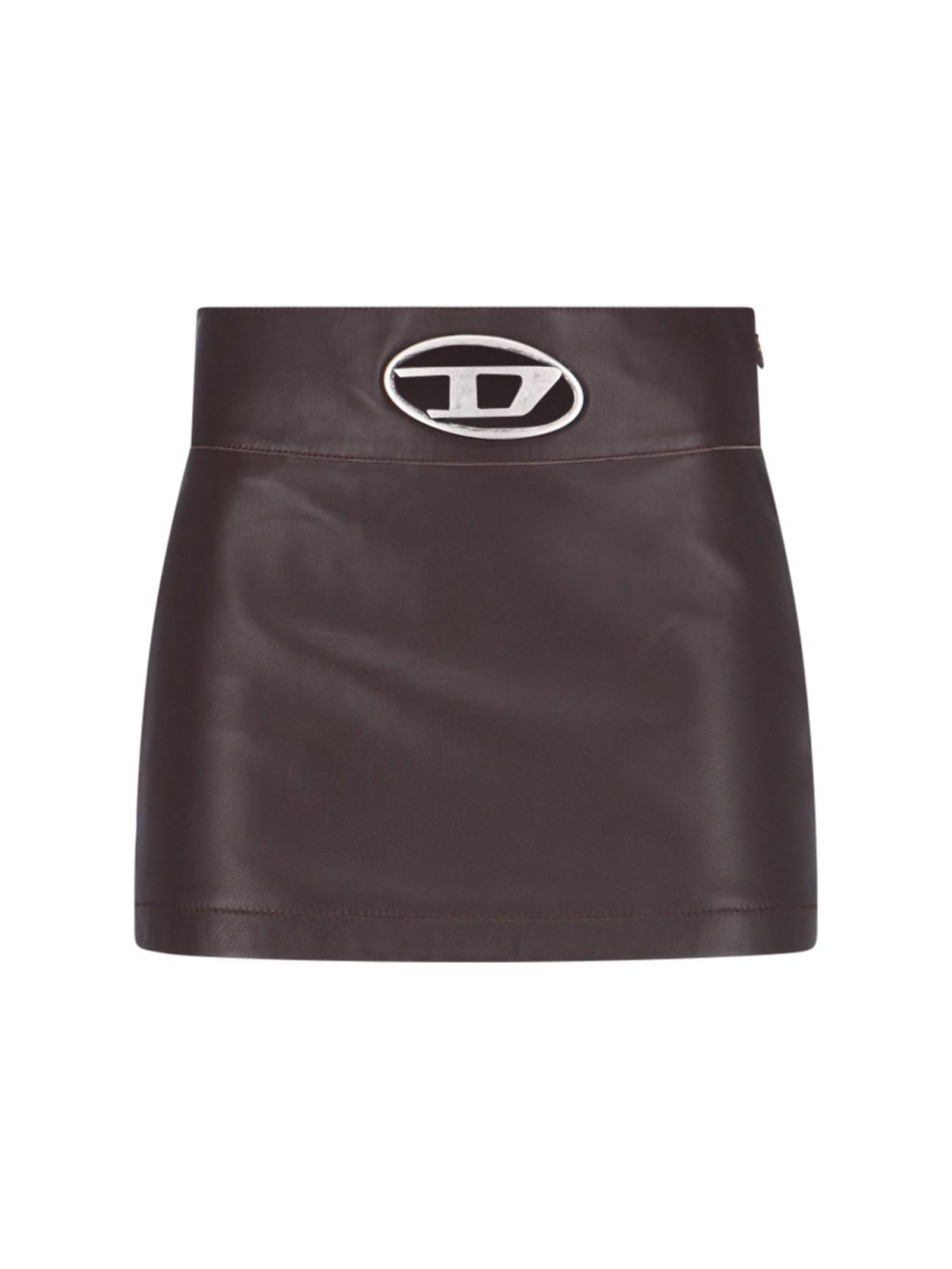 Shop Diesel L-dixy Logo Mini Skirt