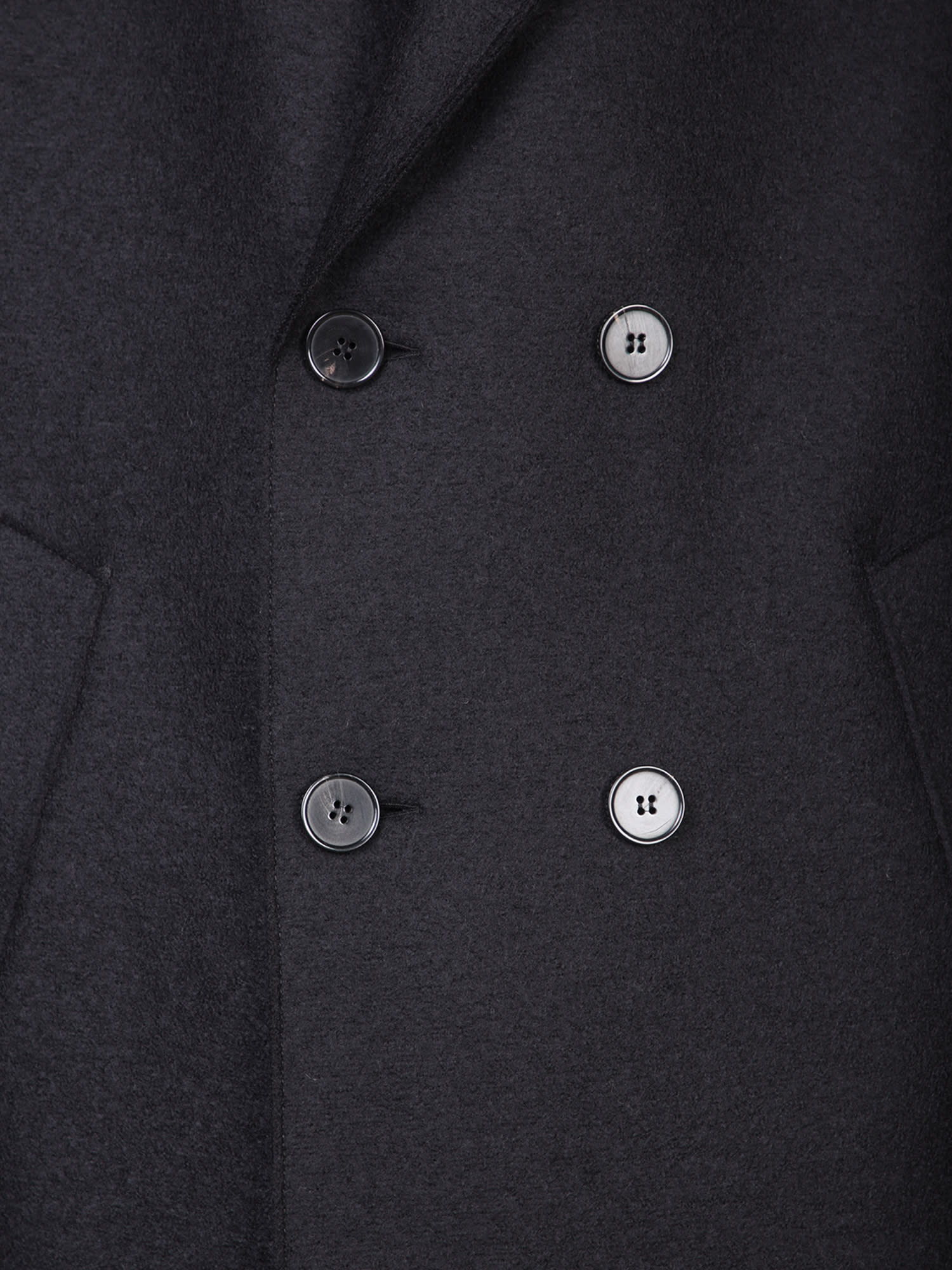 Shop Harris Wharf London Oversized Double-breasted Black Wool Coat