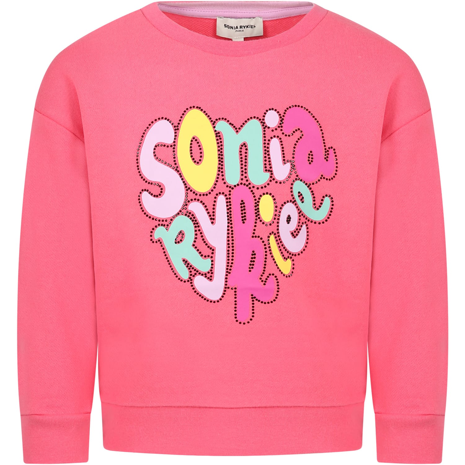 Rykiel Enfant Kids' Pink Sweatshirt For Girl With Logo In Violet