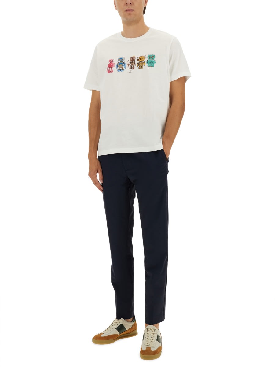 Paul Smith Robot Print T-shirt In White