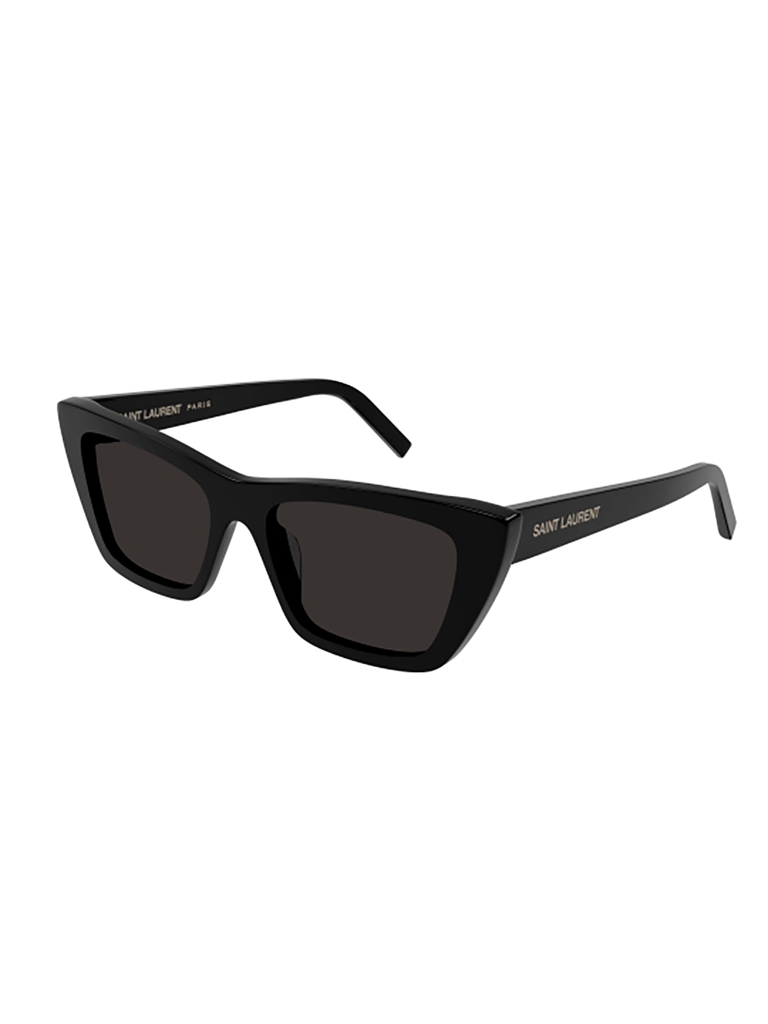 Shop Saint Laurent Sl 276 Mica Sunglasses In Black Black Grey