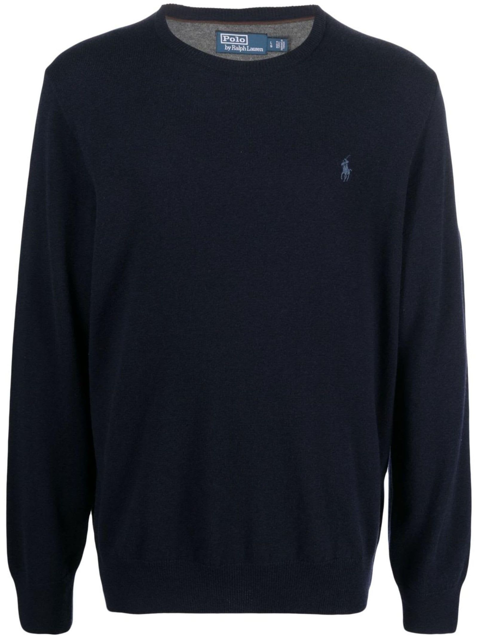 Shop Ralph Lauren Blue Wool Sweater