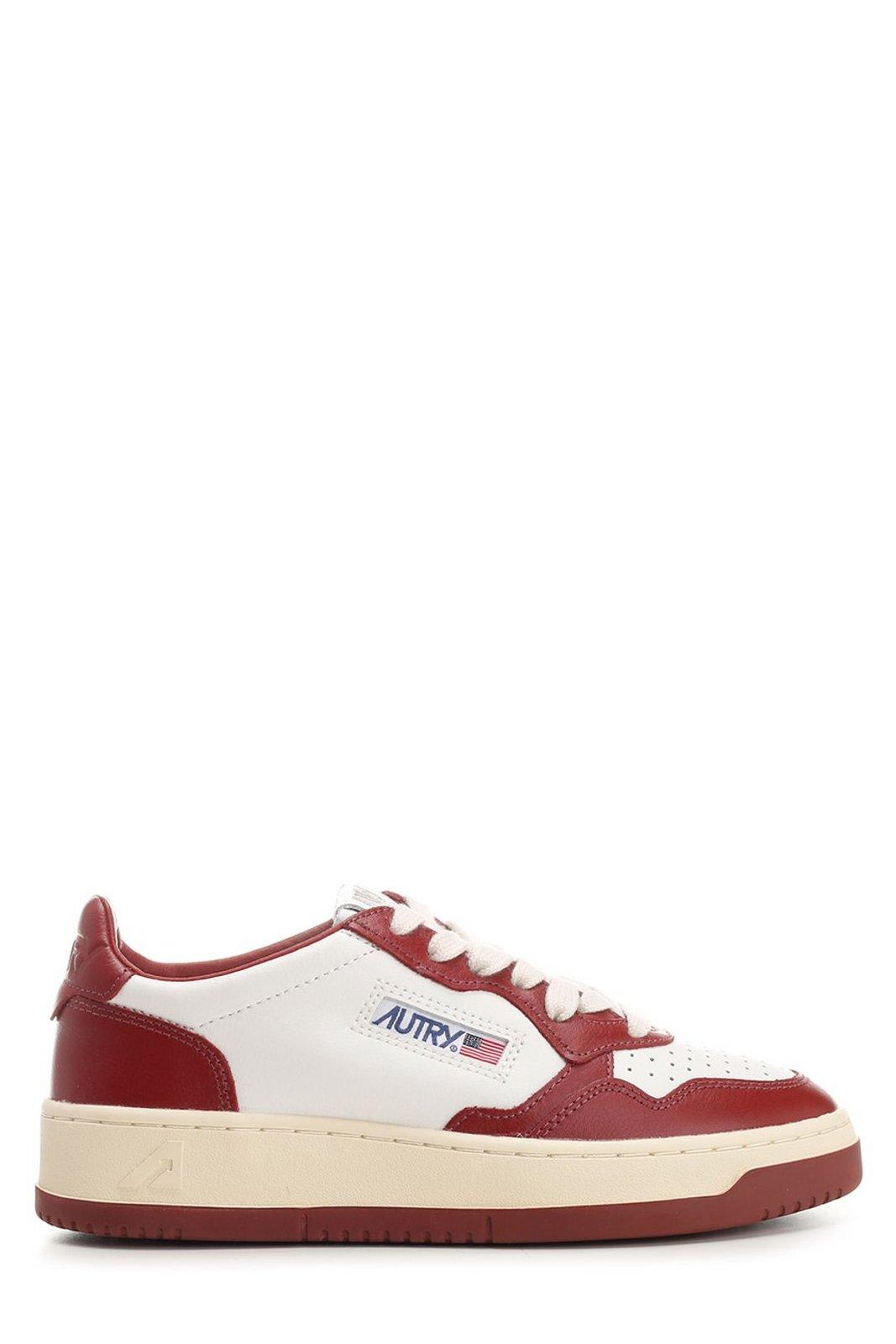 Shop Autry Medalist Bicolor Low-top Sneakers In White