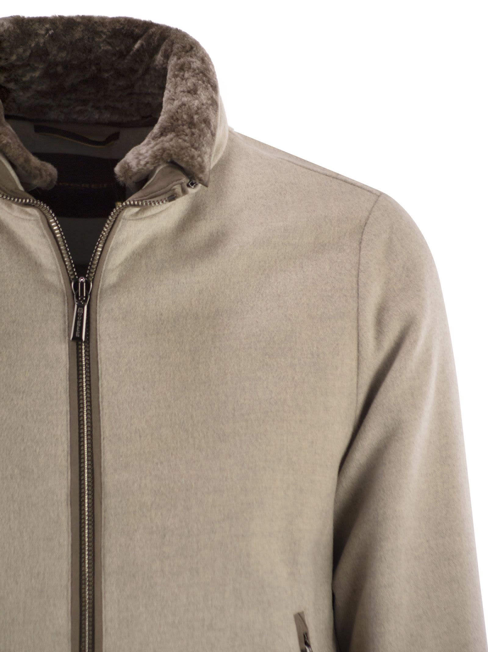 Moorer Long-sleeved Down Jacket In Neutral