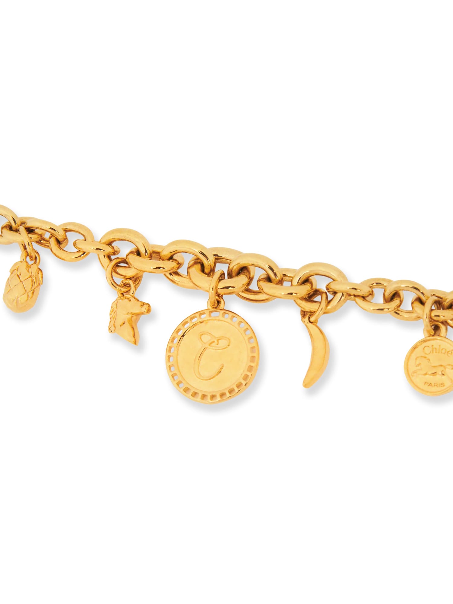 Chloé Brass Bracelet With Charms In Gold