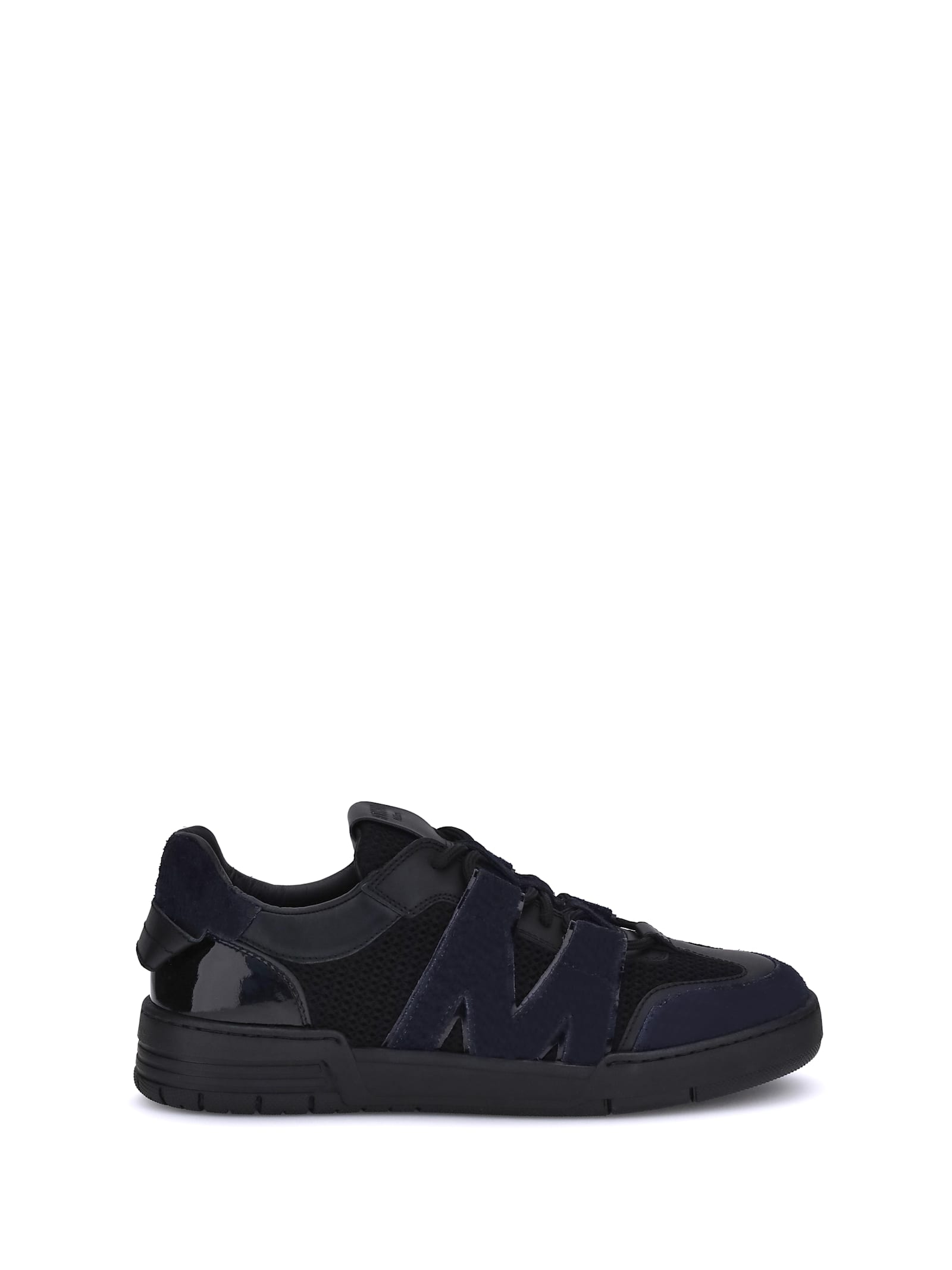 Leather And Mesh Sneakers